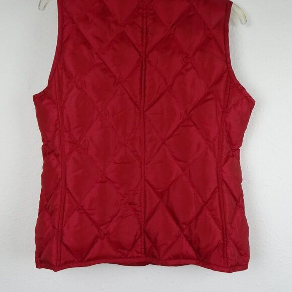 Talbots Puffer Vest Women's Size S Red Down Insulated Winter - Picture 6 of 10